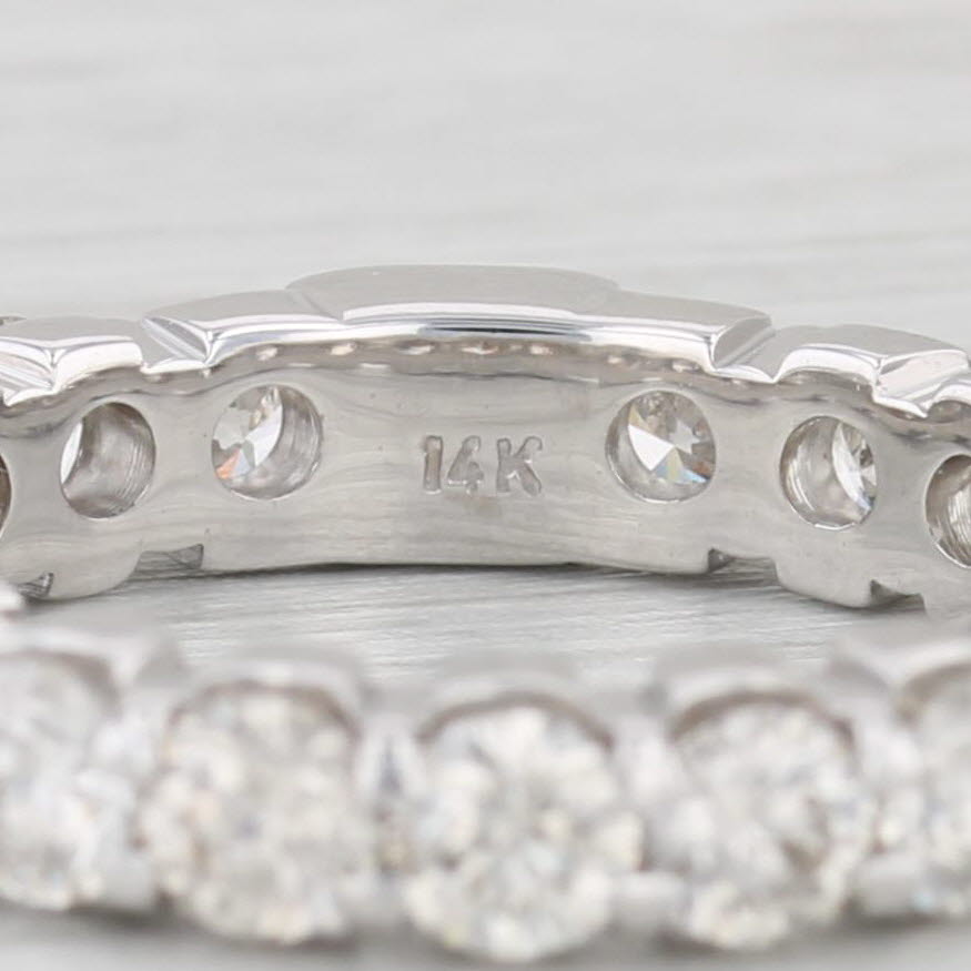 Light Gray 3ctw Diamond Eternity Band 14k White Gold Stackable Anniversary Wedding Ring