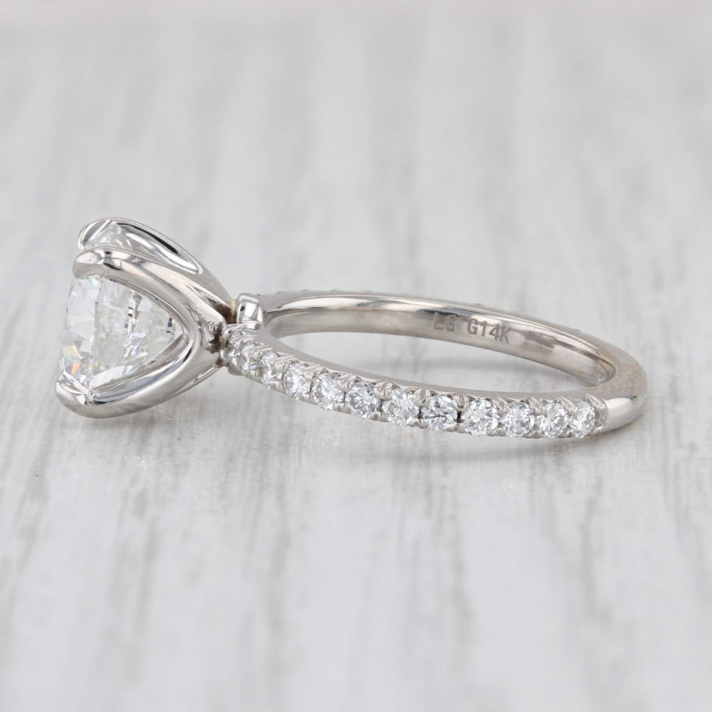 New IGI 3.55ctw Round Lab Grown Diamond Engagement Ring 14k White Gold Size 6.5