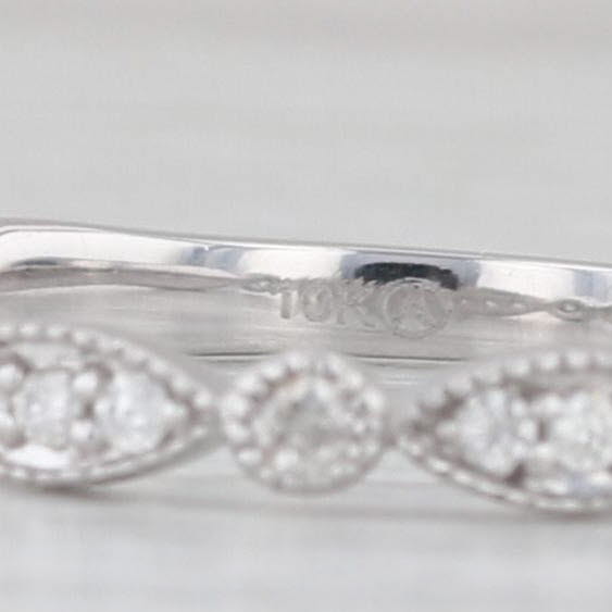 Gray 0.13ctw Diamond Stackable Ring 10k White Gold Wedding Band Size 7