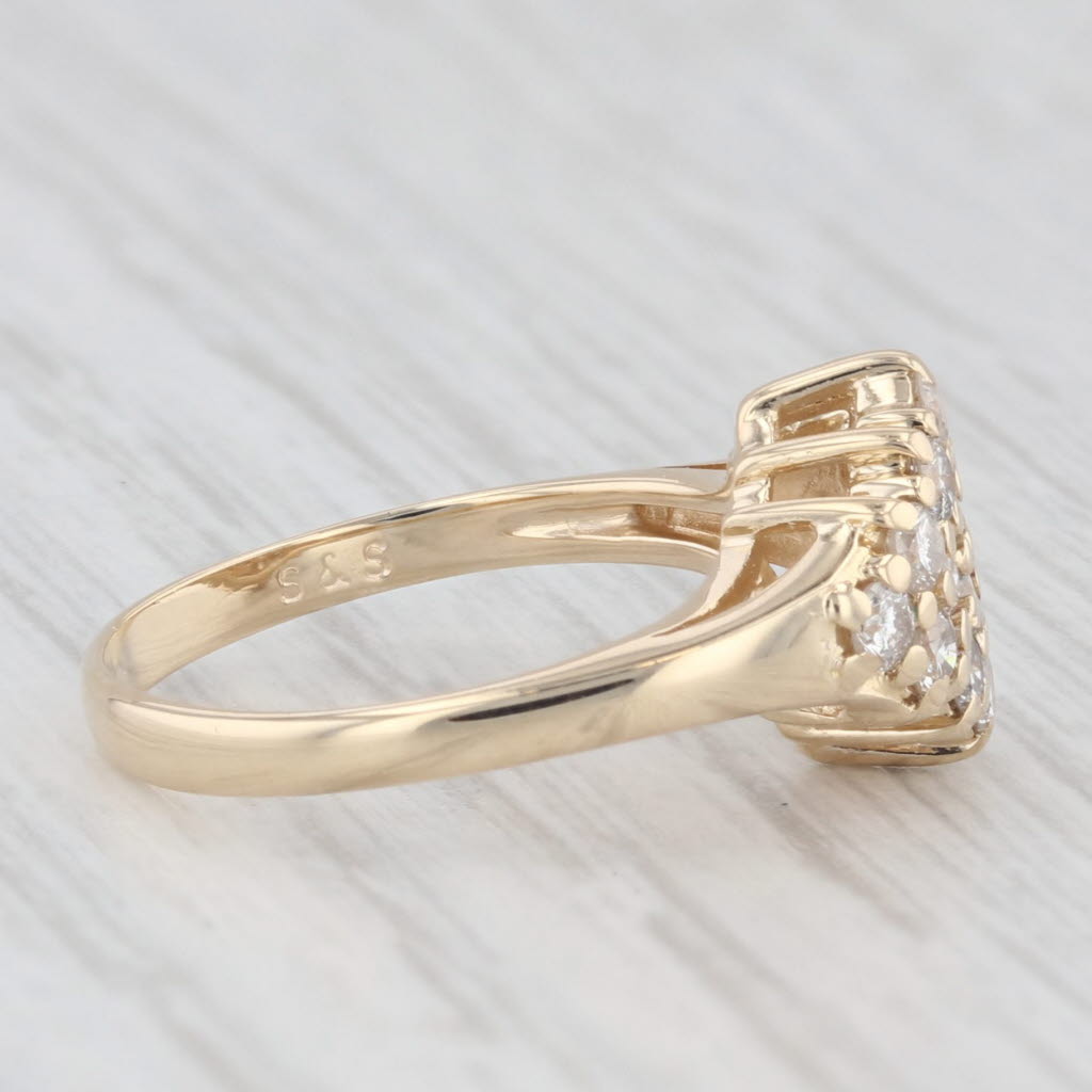 Light Gray 0.45ctw Diamond Cluster Ring 14k Yellow Gold Size 3