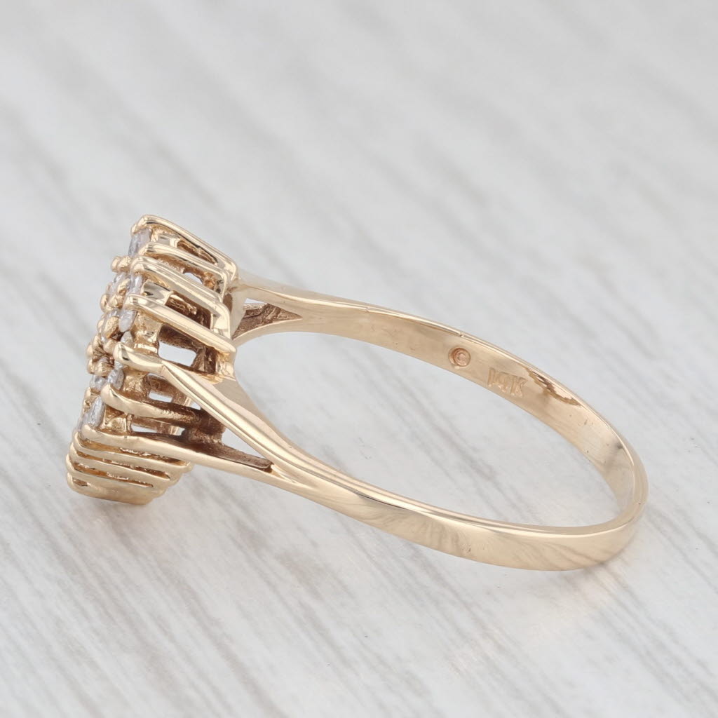 Light Gray 0.40ctw Diamond Open Heart Ring 14k Yellow Gold Size 9.25