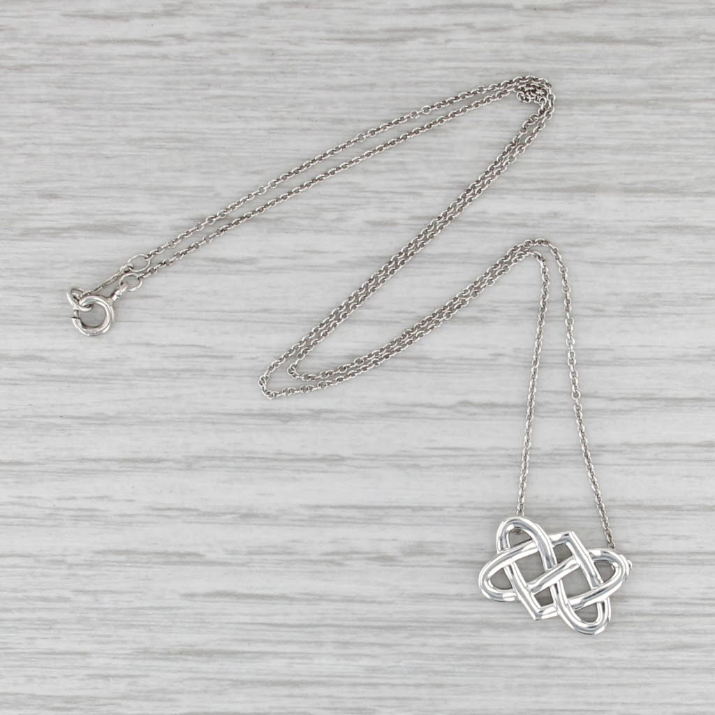 Tiffany Paloma Picassi Celtic Love Knot Pendant Necklace Pouch Sterling Silver