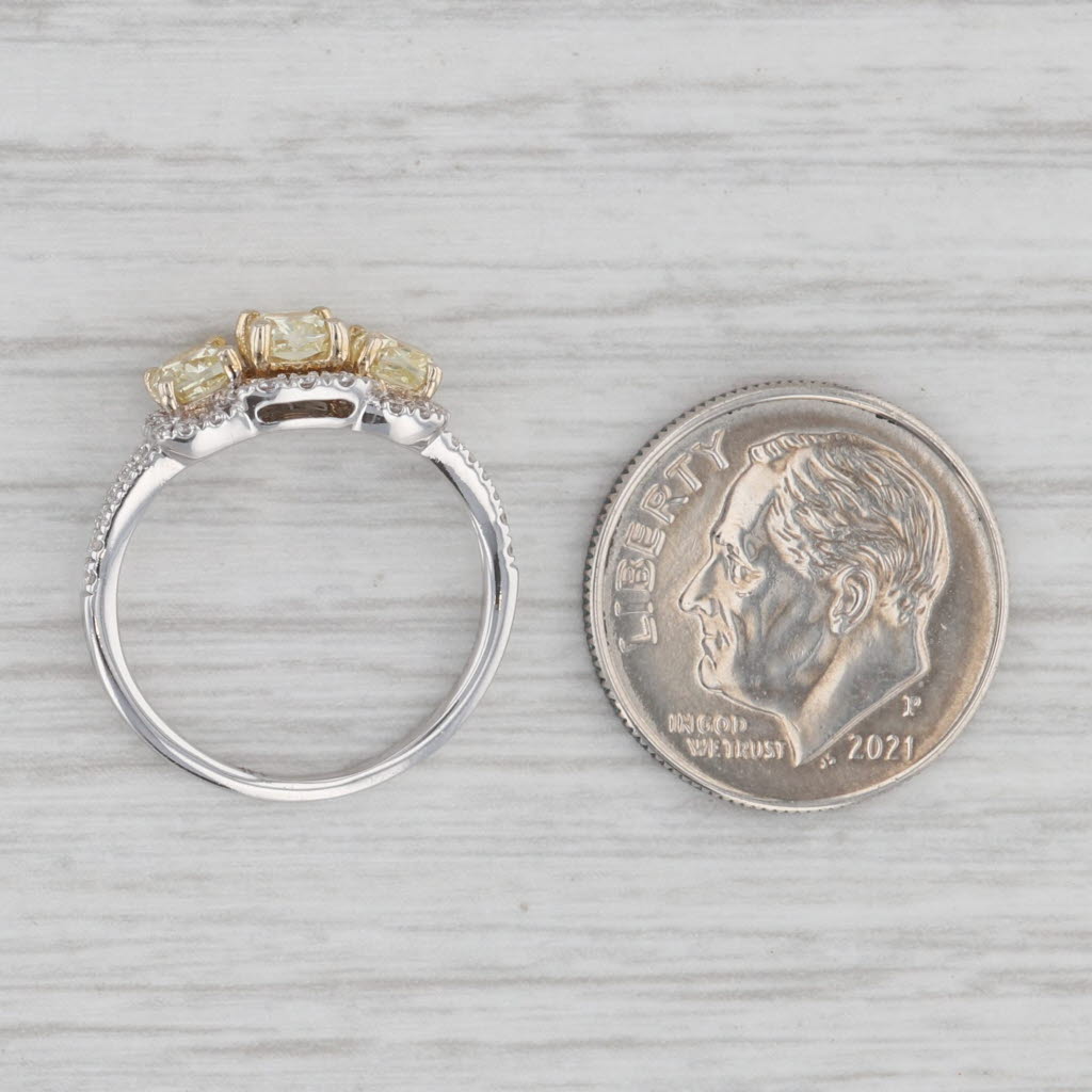 Gray Le Vian 0.93ctw Yellow White Diamond Engagement Ring 14k Gold 3-Stone Princess