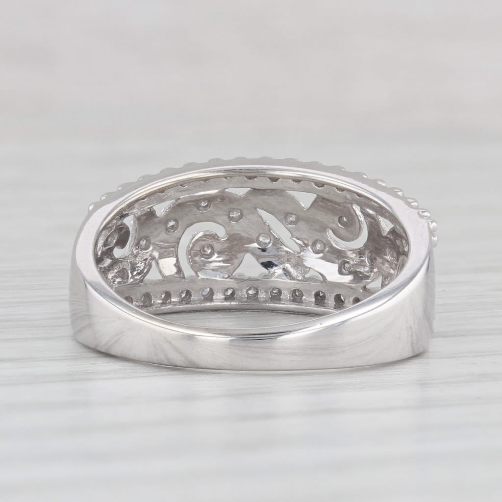 Light Gray 0.14ctw Diamond Openwork Ring 10k White Gold Size 7