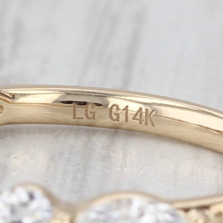 New 0.94ctw Lab Grown Diamond Wedding Band 14k Yellow Gold Sz 6.5 Stackable Ring