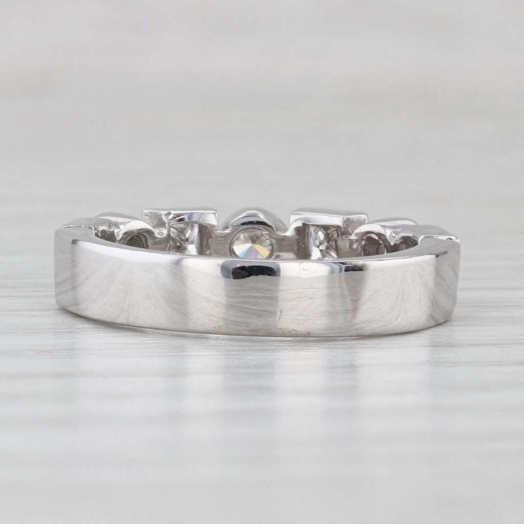 Light Gray 0.77ctw Diamond Stackable Ring 14k White Gold Wedding Anniversary Band Size 6