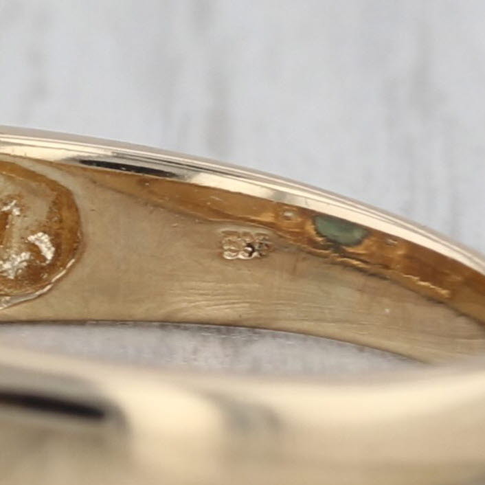 0.76ctw Blue Sapphire Diamond Ring 14k Yellow Gold Size 10.25 Wedding Band