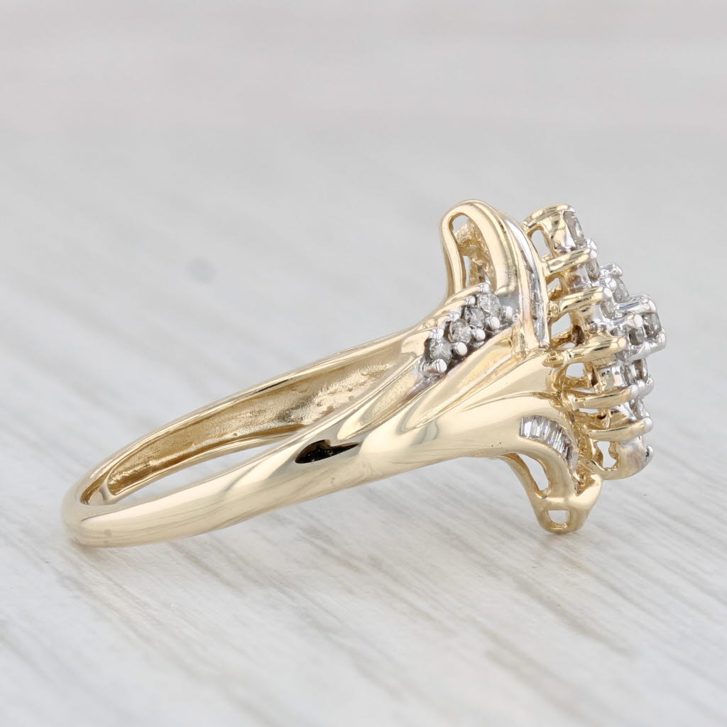 Light Gray 0.50ctw Diamond Ring 10k Yellow Gold Size 7.25 Engagement