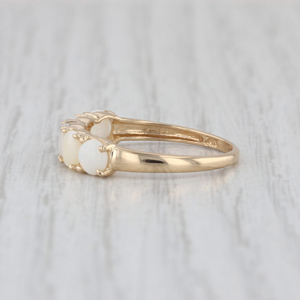 Opal Cabochon 5-Stone Stackable Ring 14k Yellow Gold Size 6.25