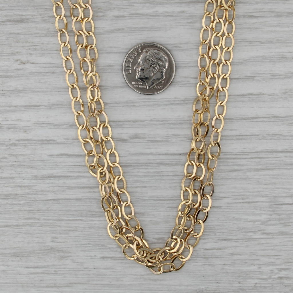 3-Strand Cable Chain Necklace 10k Yellow Gold 18.5" Multichain