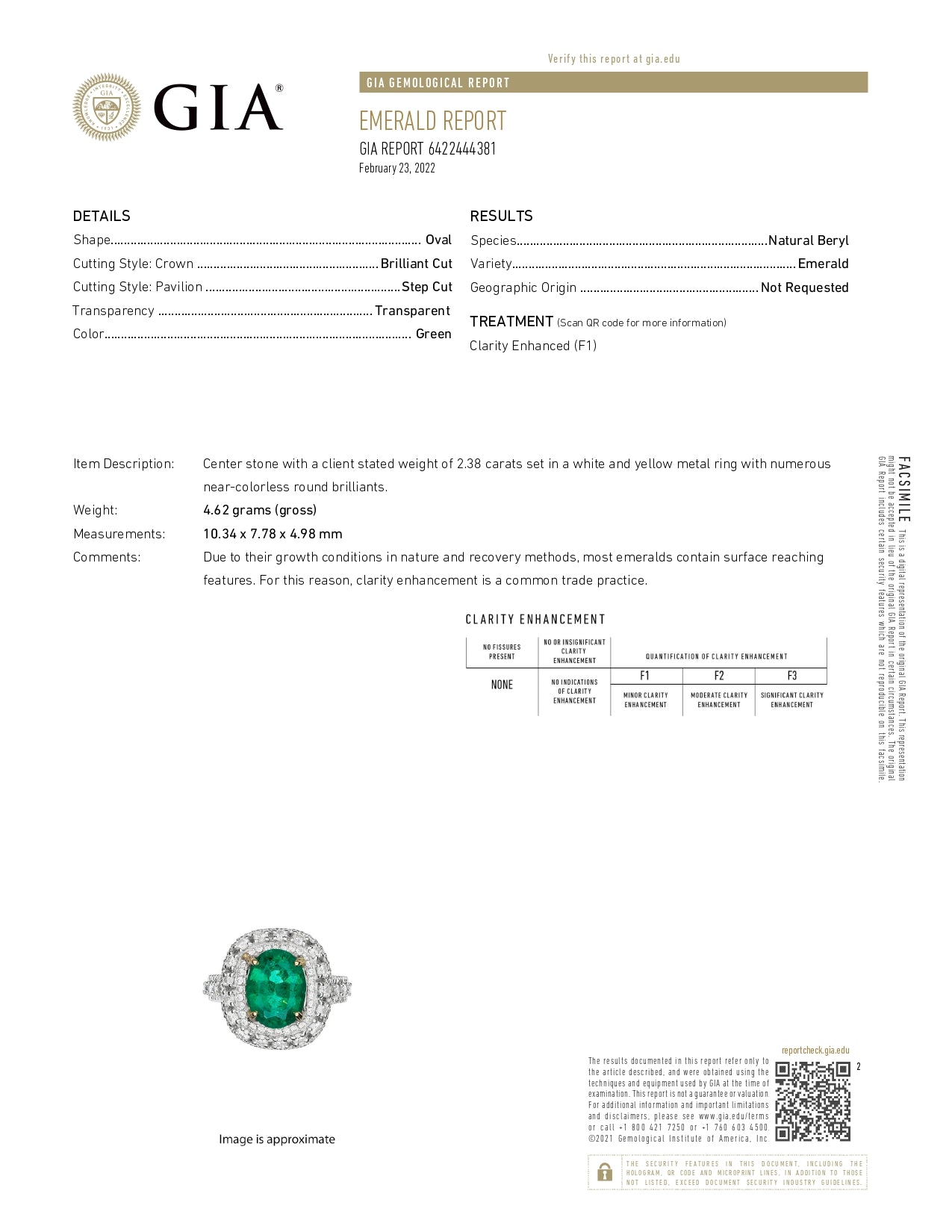 Light Gray 3.27ctw Emerald Diamond Halo Ring 18k White Gold Size 6.5 GIA Engagement