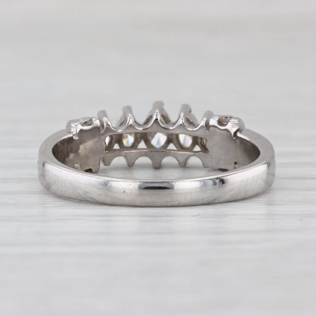 0.51ctw Diamond Pyramid Rooftop Ring 14k White Gold Size 7 Anniversary