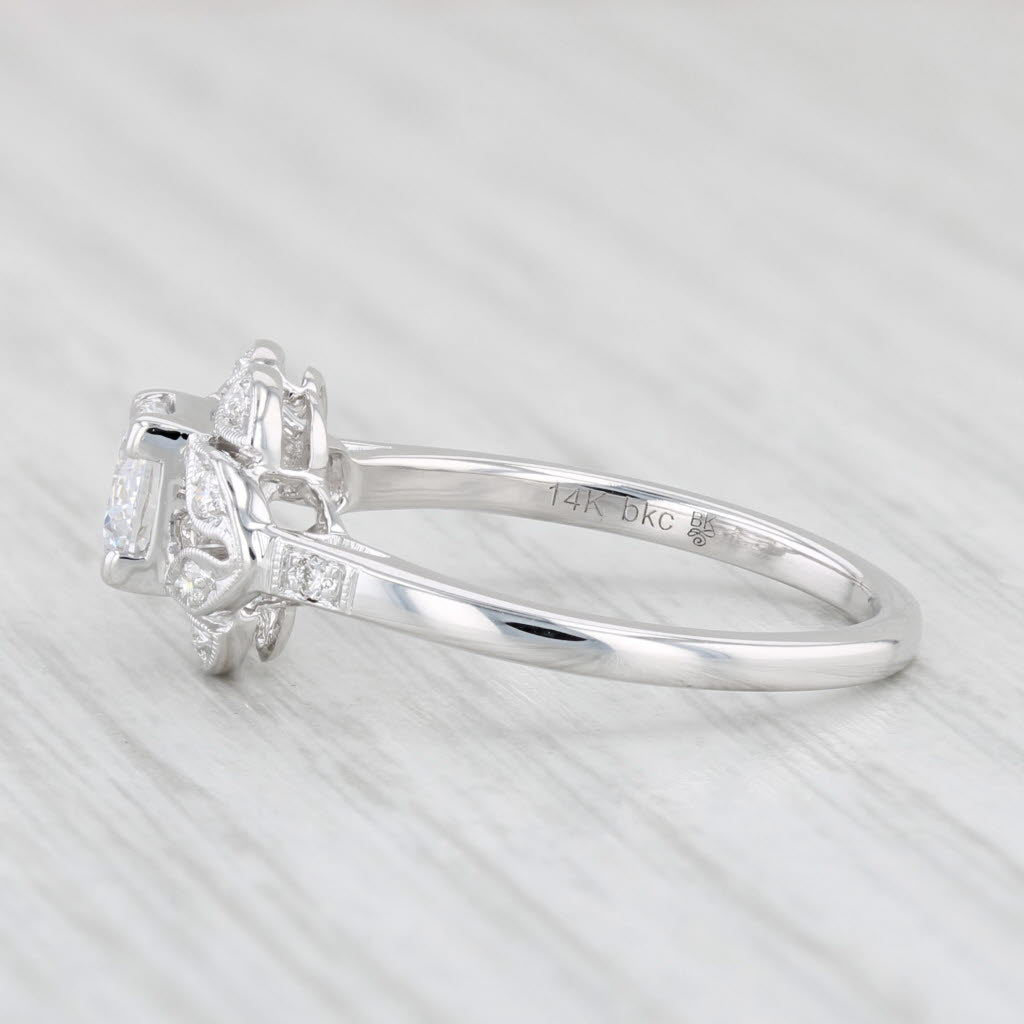 Light Gray New Beverley K Semi Mount Ring 14k White Gold Size 6.75 Diamond Halo