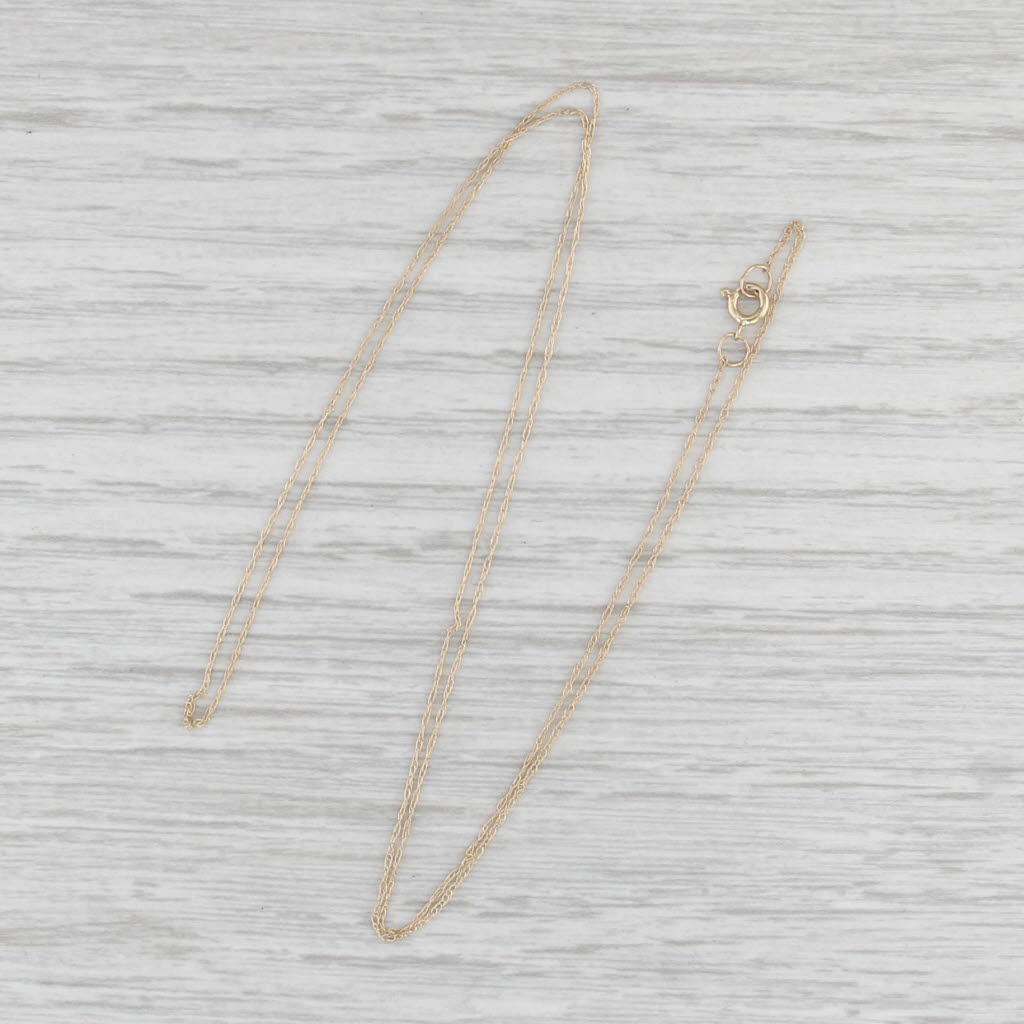 19.25" 0.7 mm 14k Yellow Gold Fine Thin Rope Chain Necklace