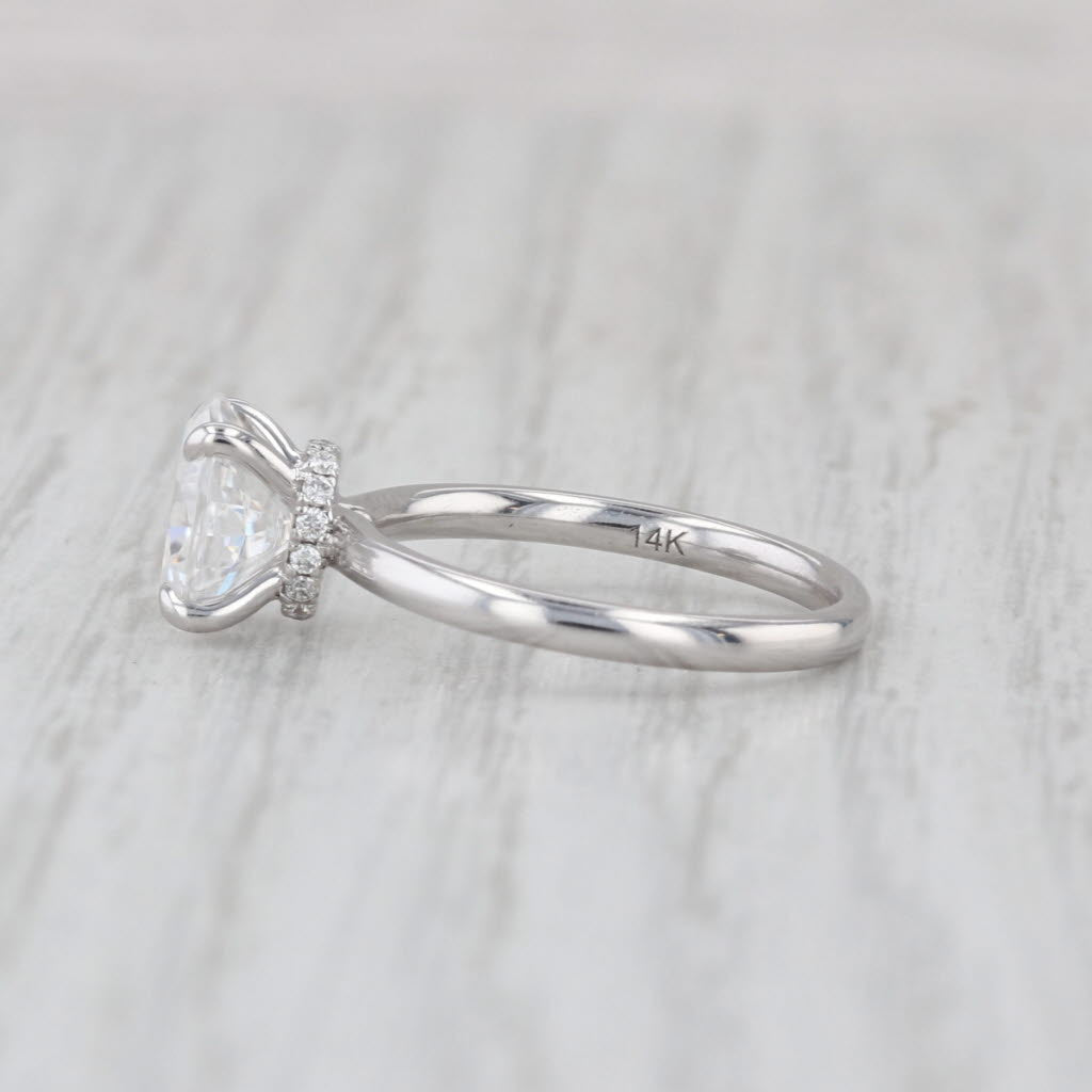 1.57ctw Moissanite Oval Solitaire Engagement Ring 14k White Gold Size 4