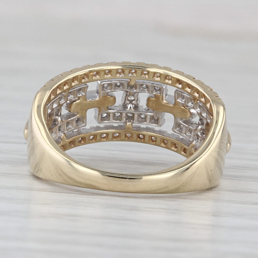 0.75ctw Diamond Chain Pattern Ring 10k Yellow Gold Size 7.75