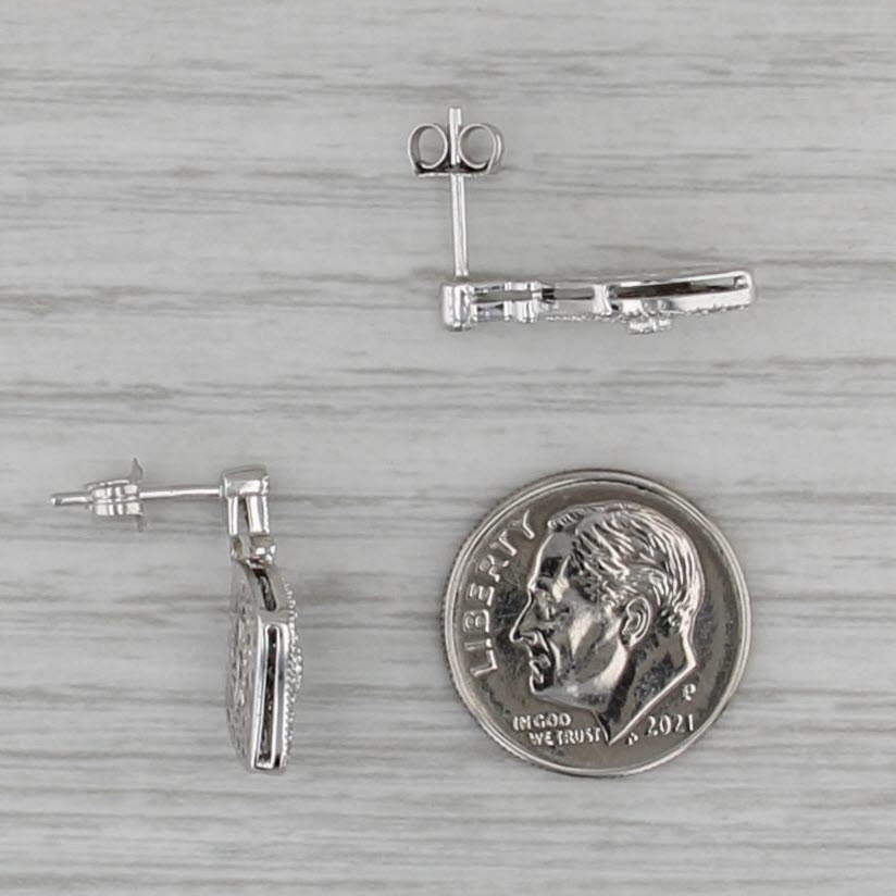 0.50ctw Diamond Filigree Drop Earrings 14k White Gold