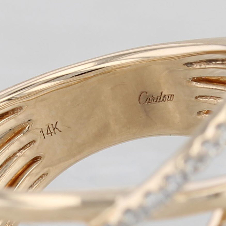 Gray Cardow 0.75ctw Diamond Crossover Ring 14k Yellow Gold Size 7 Cocktail