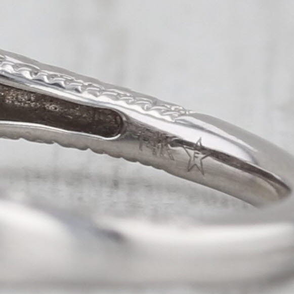 0.26ctw Princess Diamond Halo Engagement Ring 14k White Gold Size 7