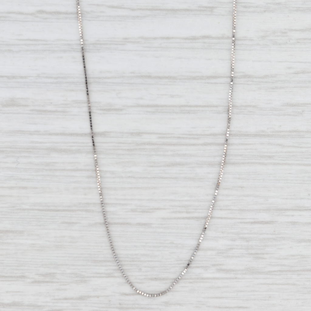 Light Gray 18" 0.5mm Box Chain Necklace 14k White Gold