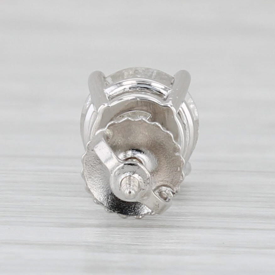 Light Gray New 0.75ct Single Round Diamond Stud Earring 14k White Gold