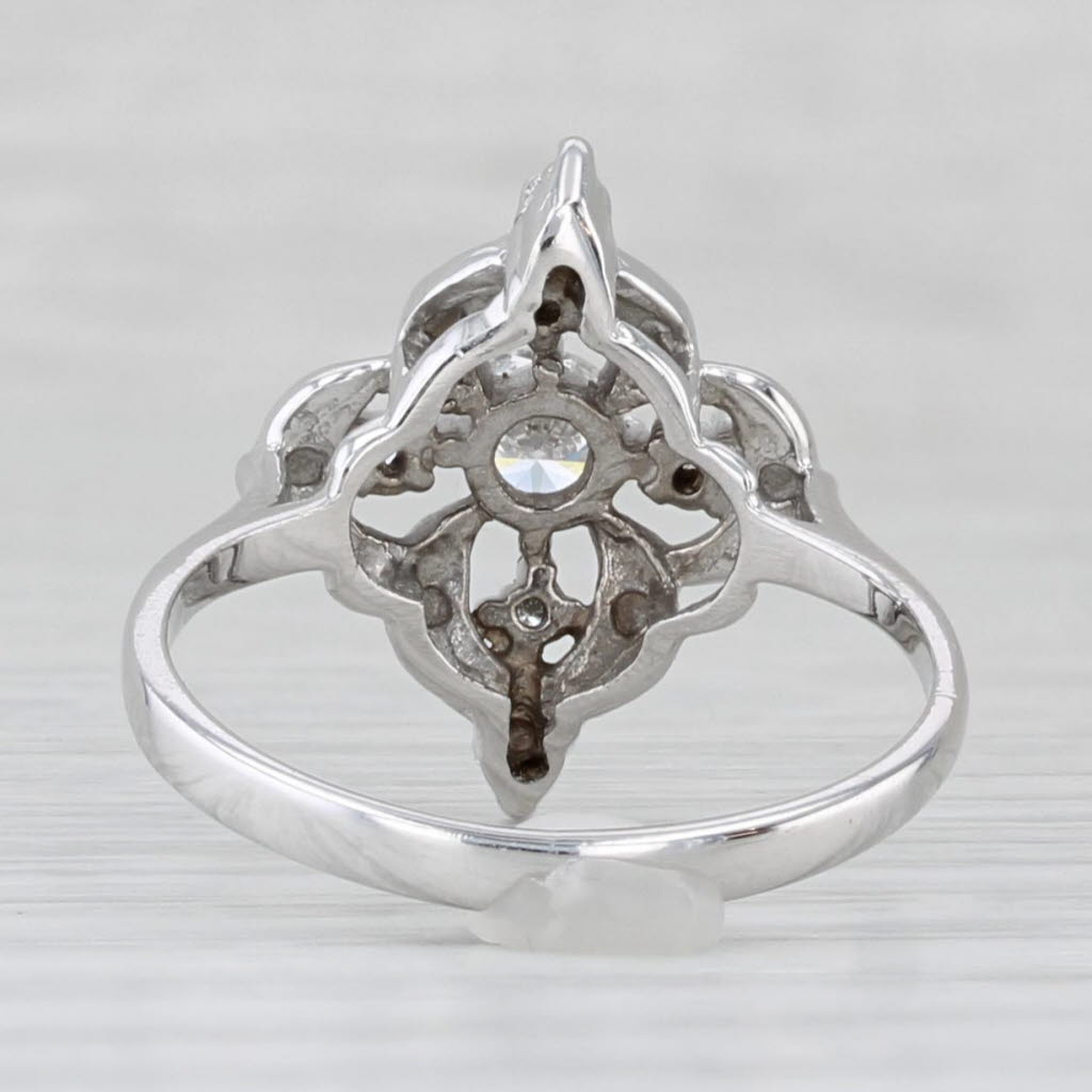 Light Gray 0.23ctw Diamond Cluster Ring 10k White Gold Size 6