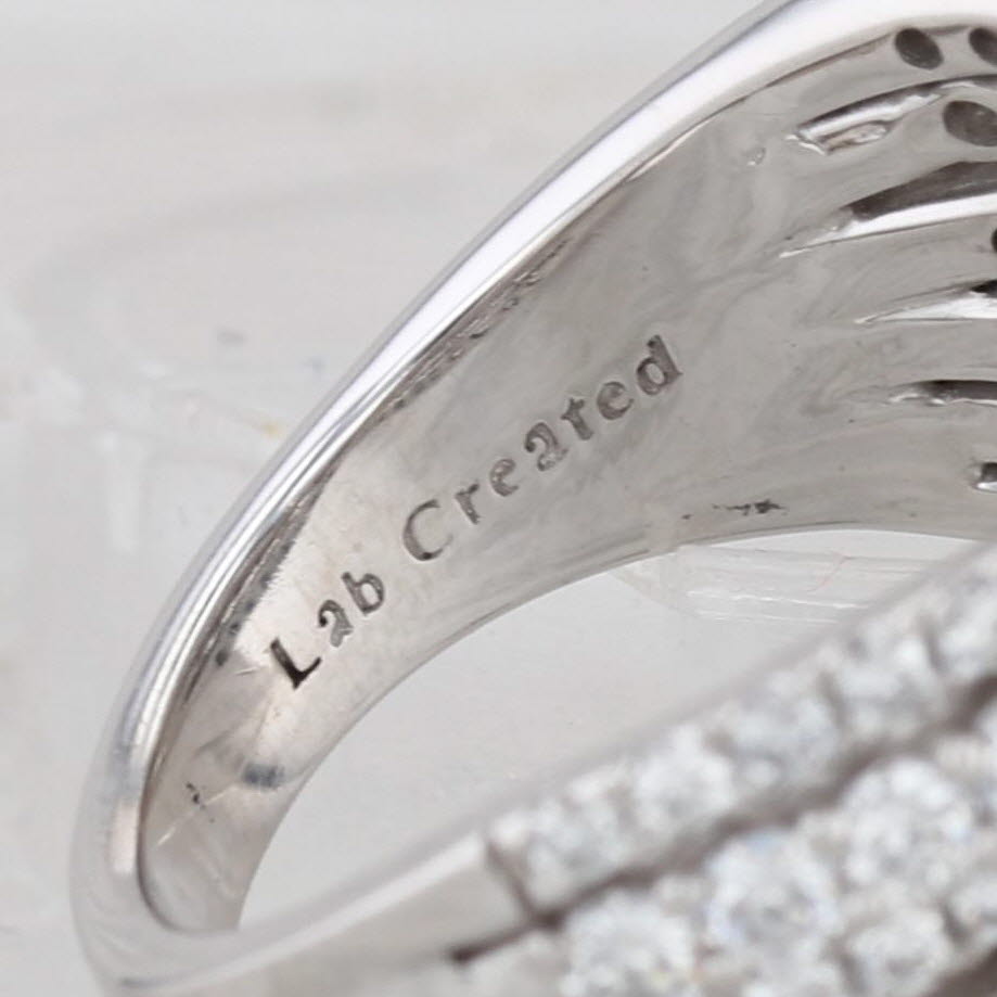 Multiband 1.09ctw Lab Created Diamond X Ring 14k White Gold Size 7.25