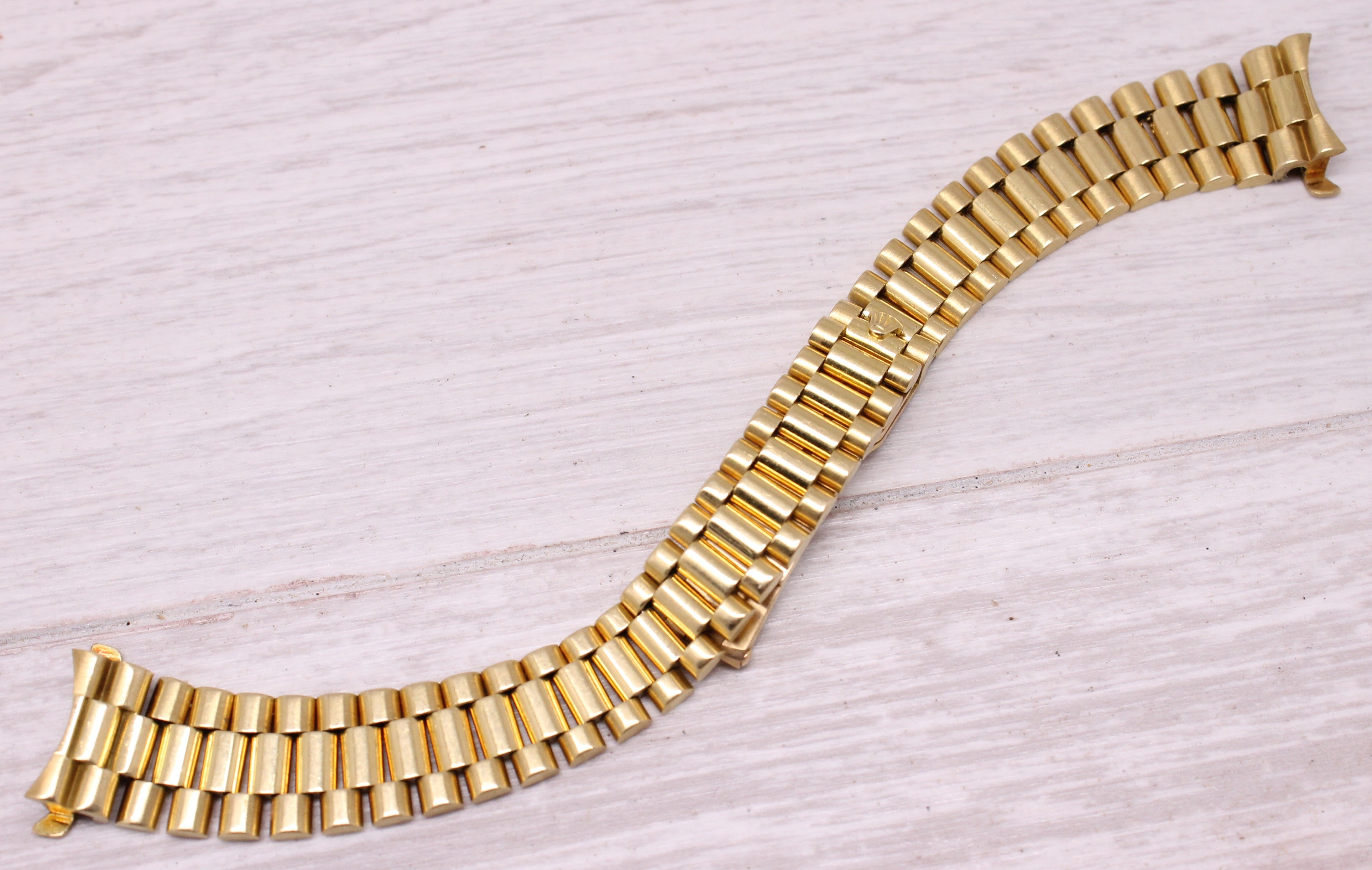 Vintage Rolex Ladies 18k Gold President Bracelet 8570F 13mm Endlinks 68B 37.4g