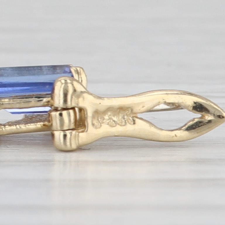 6.40ctw Tanzanite Diamond Tennis Bracelet 14k Yellow Gold 6.5" 4.7mm