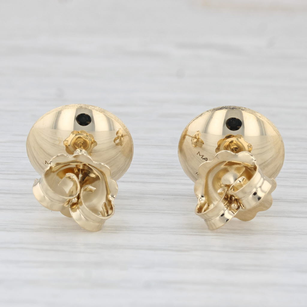 Light Gray Marco Bicego Jaipur Mother of Pearl Stud Earrings 18k Yellow Gold