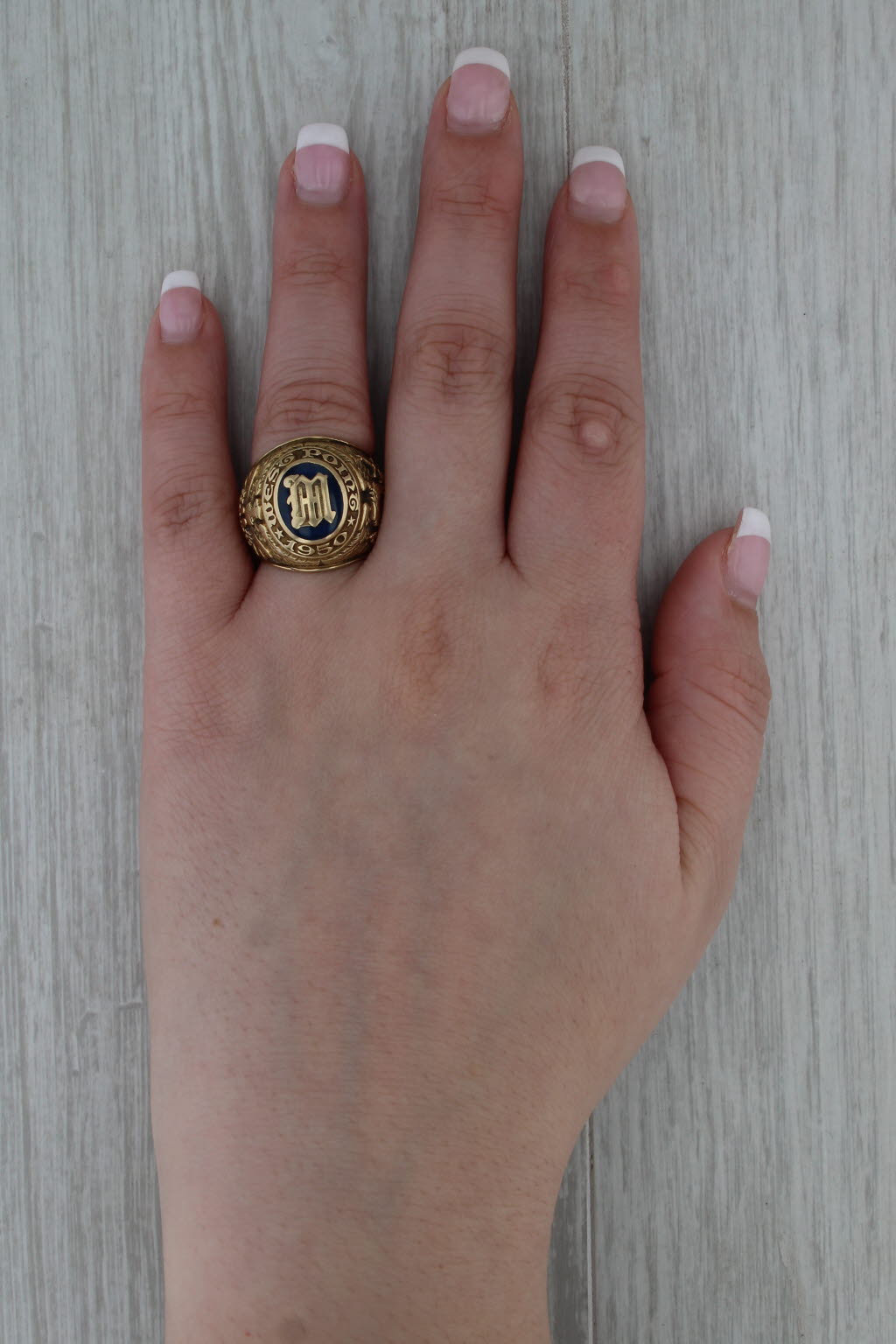 West Point Military Academy Ring 14k Gold Lab Created Spinel Vintage 1950