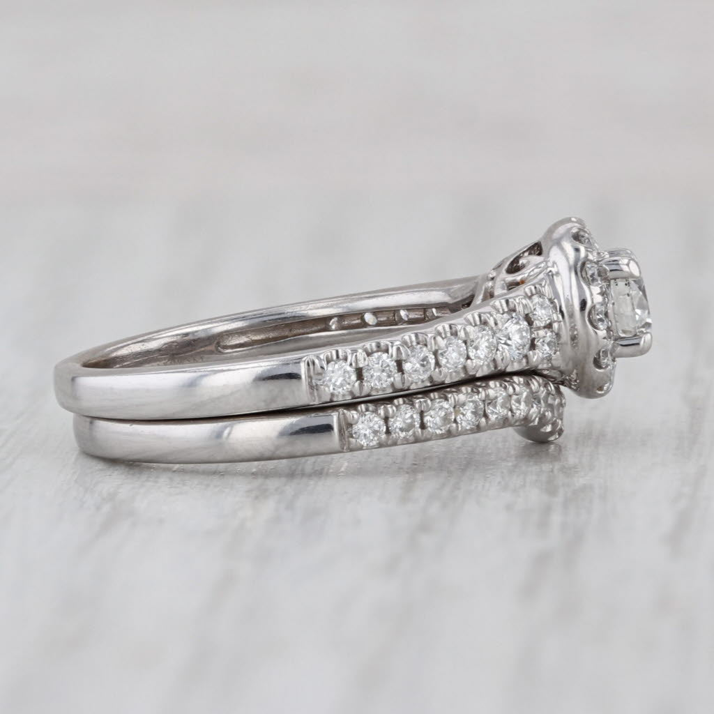 Tolkowsky Engagement Ring Wedding Band Bridal Set 14k White Gold Size 6.5 Box