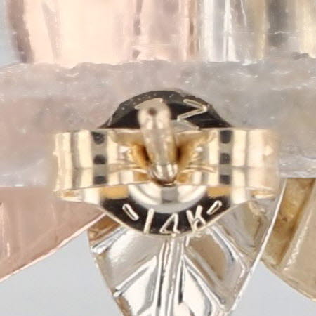 Tri-Toned Leaf Stud Earrings 14k White Yellow Rose Gold Studs