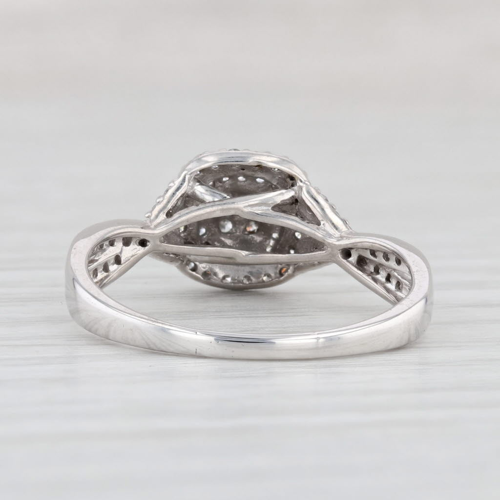 Light Gray 0.40ctw Diamond Princess Engagement Ring 10k White Gold Size 9.25