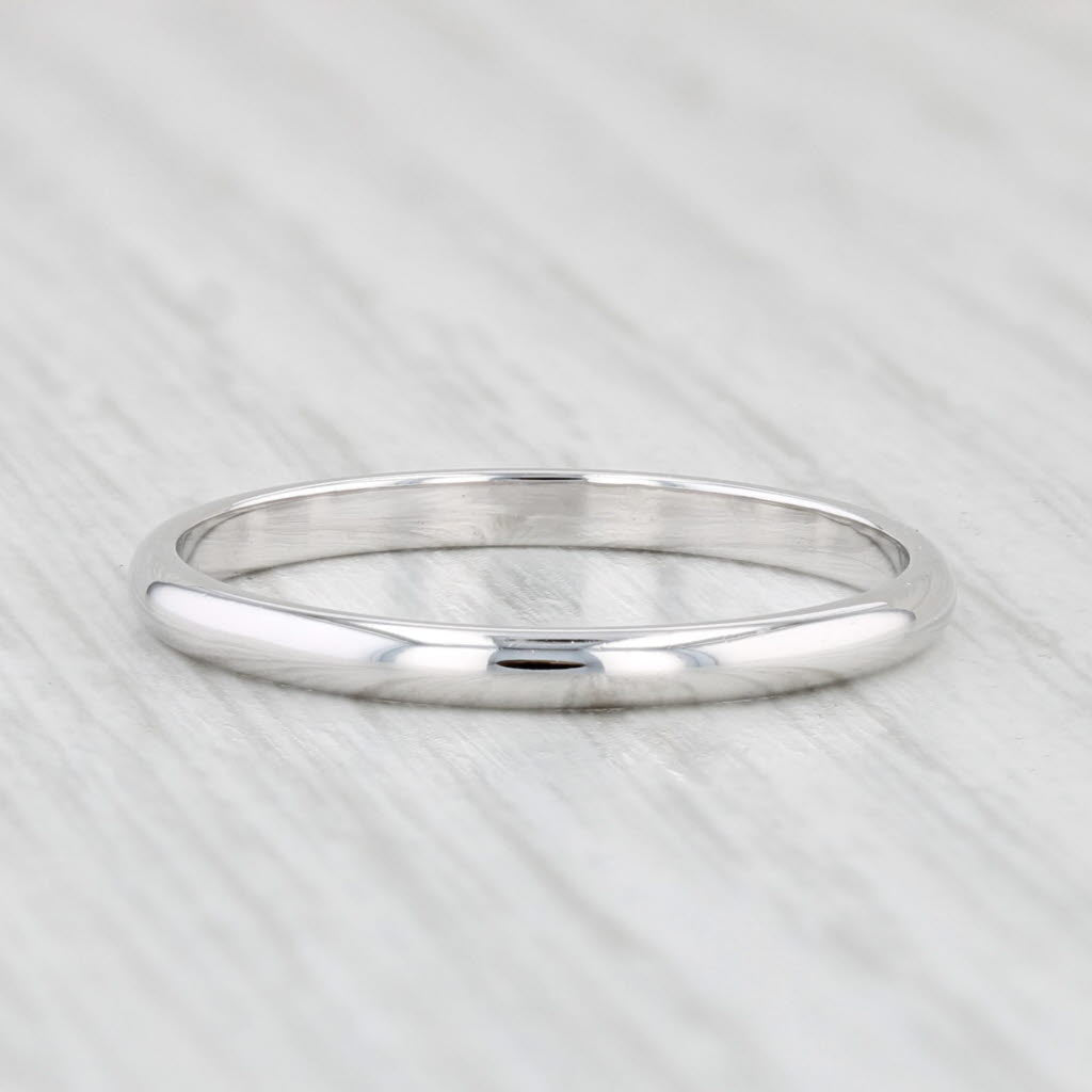 Light Gray Classic Women's Wedding Band 14k White Gold Size 7.5 Stackable Ring
