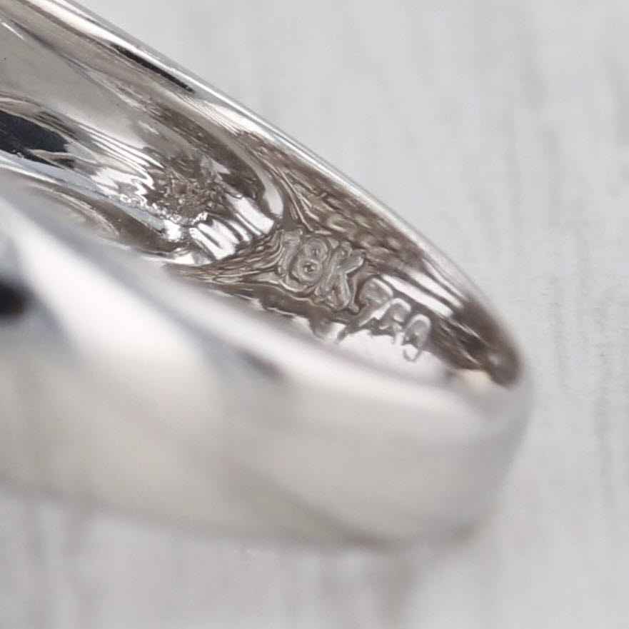 2.30ctw Diamond Cluster Ring 18k White Gold Cocktail Size 6.5 Vintage Estate