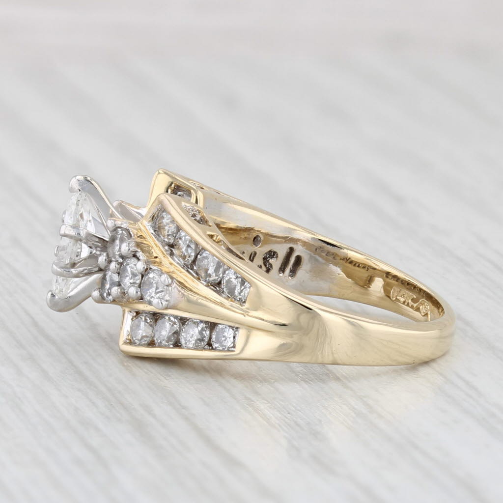 Light Gray 1.33ctw Marquise Diamond Engagement Ring 14k Yellow Gold Size 5.25