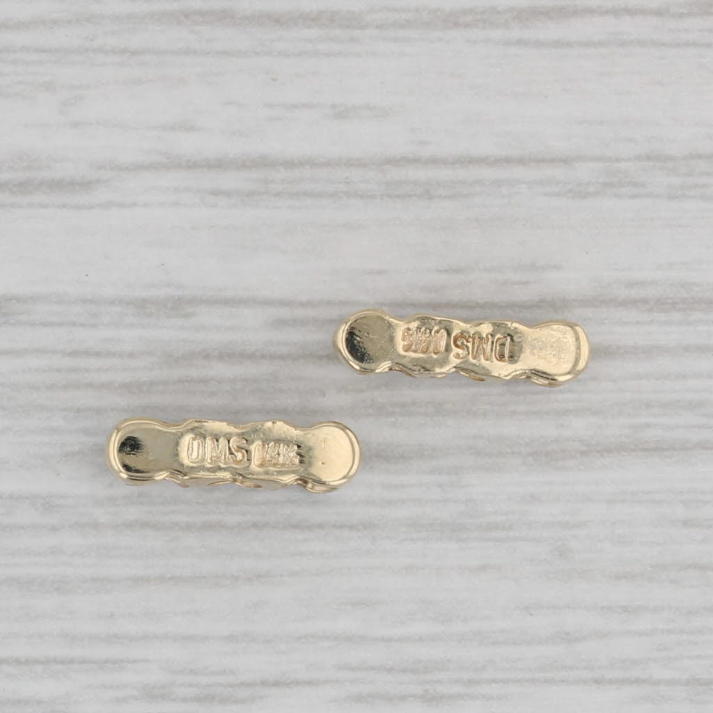 Gray Diamond Slide Bracelet Spacer Charms 14k Yellow Gold Set of 2 DMS
