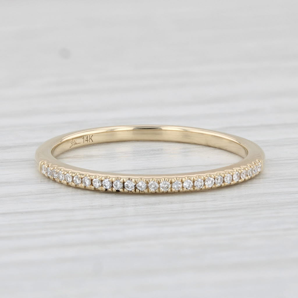 Light Gray Diamond Accented Wedding Band 14k Yellow Gold Size 7 Stackable Ring Shy