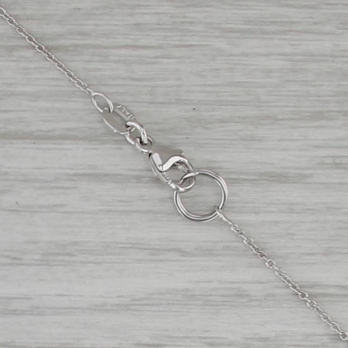 0.54ctw Diamond Circle Pendant Necklace 18k White Gold Curb Chain