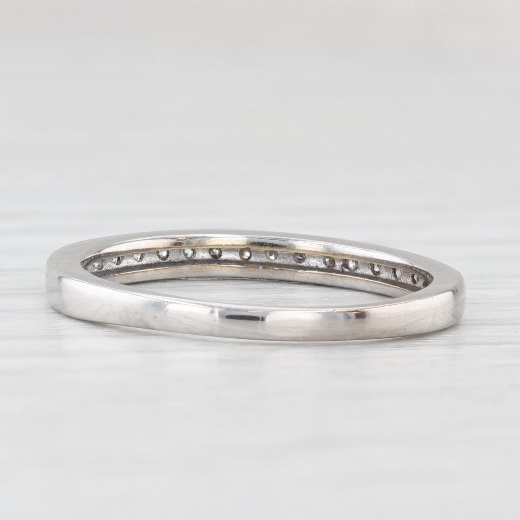 Light Gray 0.20ctw Diamond Wedding Band 14k White Gold Size 8 Stackable Bridal Ring
