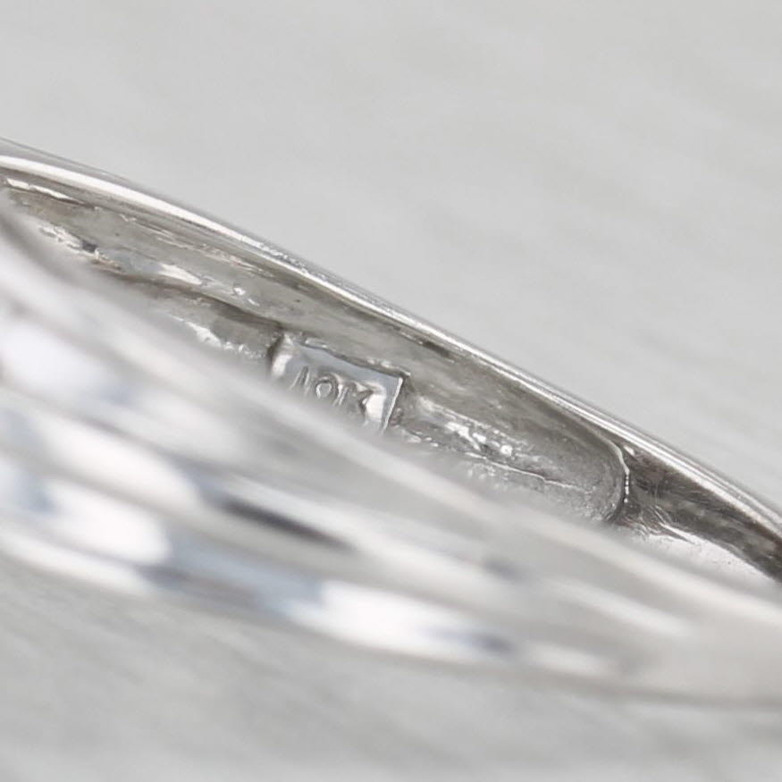Gray Diamond Bypass Engagement Ring Bridal Set 10k White Gold Size 7.25