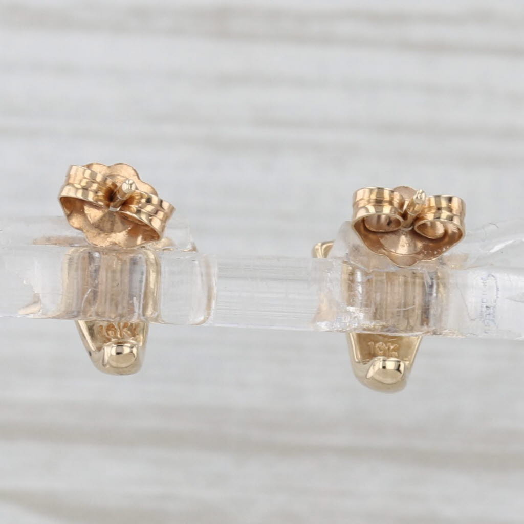 Light Gray 0.55ctw Trillion Tanzanite Diamond J-Hook Stud Earrings 10k Yellow Gold
