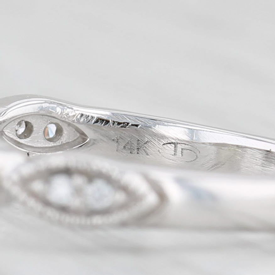 Light Gray 1.25ctw VS1 Round Diamond Engagement Ring 14k White Gold Size 5.25 GIA