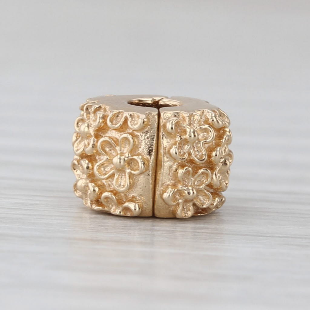 Pandora Golden Flower Daisy Clip Bead Charm 14k Gold 750507 Retired