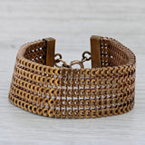Vintage Mesh Chain Watch Fob Chain Bracelet Gold Filled 8"