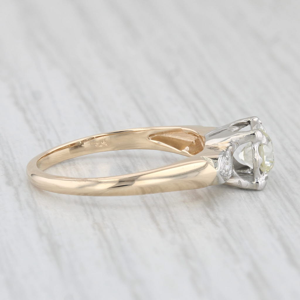 Light Gray Vintage 0.64ctw Old European Diamond Engagement Ring 14k Gold Size 7.5 Box