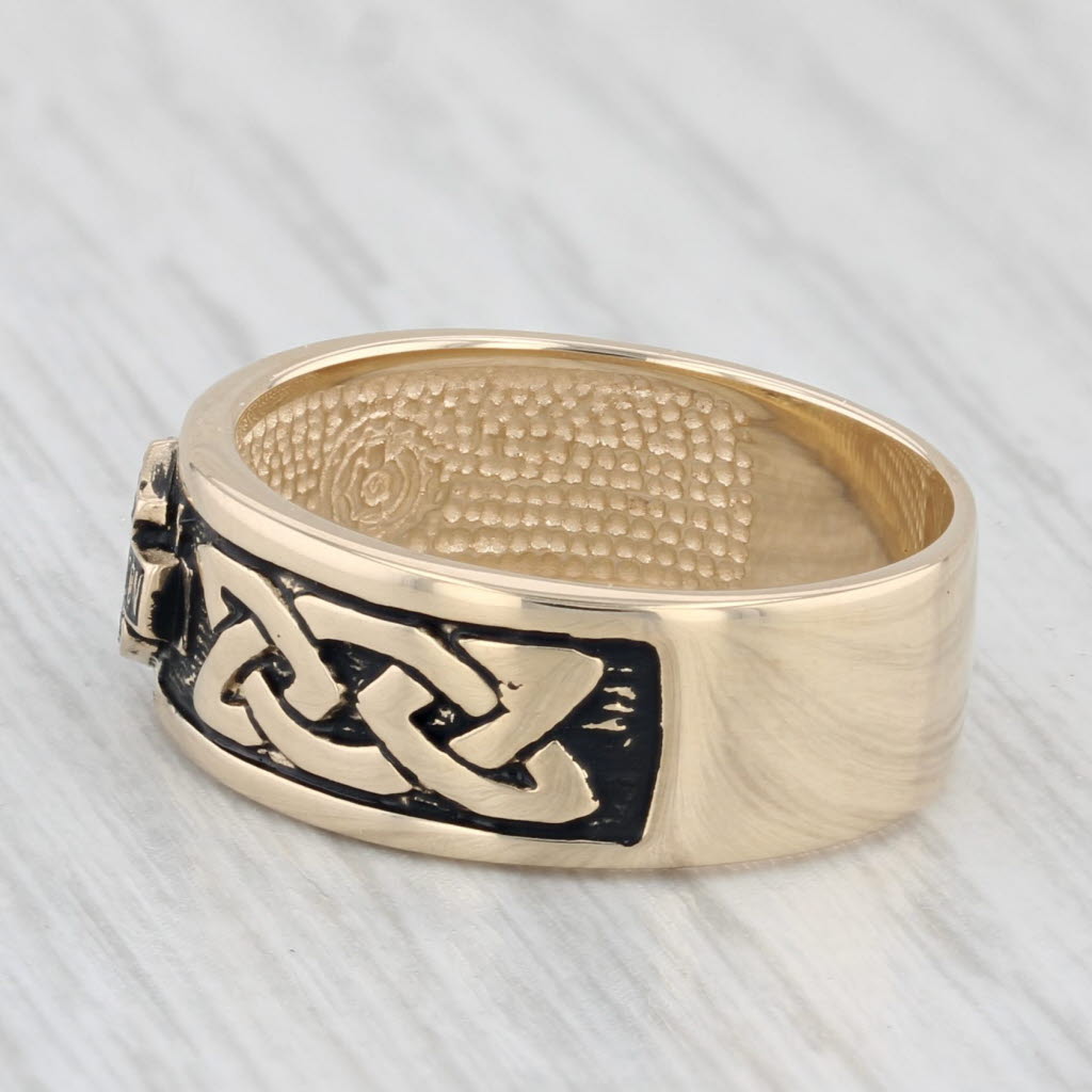 Light Gray Harley Davidson Logo Celtic Knot Ring 10k Gold Band Stamper Black Hills Gold