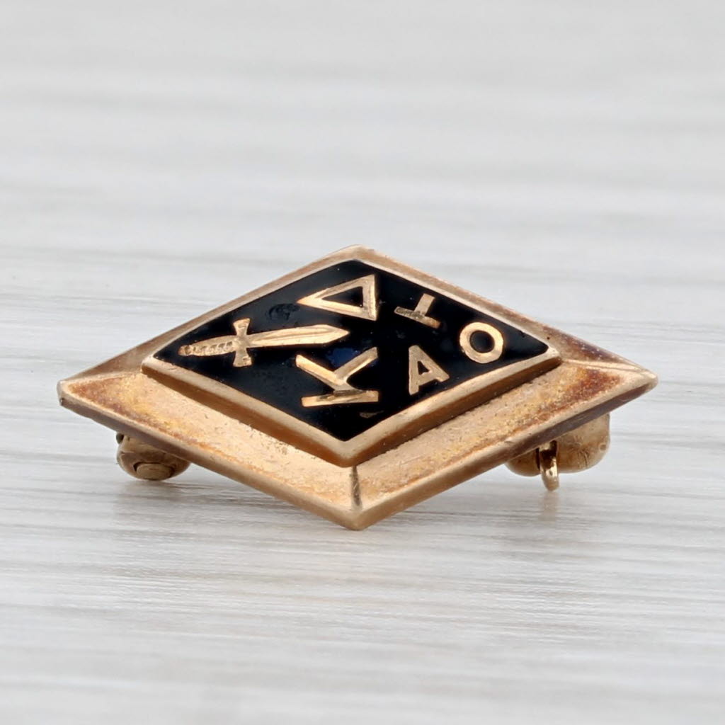 Light Gray Kappa Delta Pin 10k Gold Sorority Badge Vintage Sword Greek Society