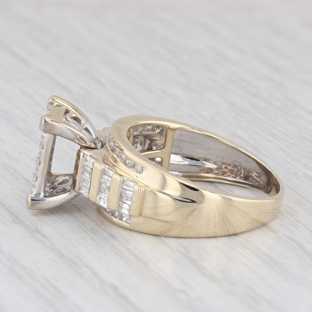 Light Gray 1.16ctw Diamond Engagement Ring 10k Gold Size 7.25 Cathedral Band